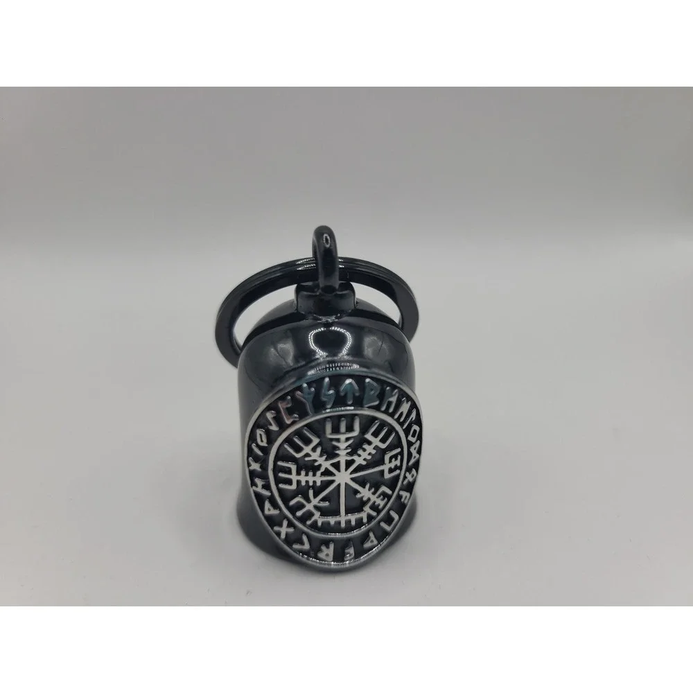 Viking Motorcycle Guardian Bell Silver Tone Norse Biker Good Luck Ride Bell